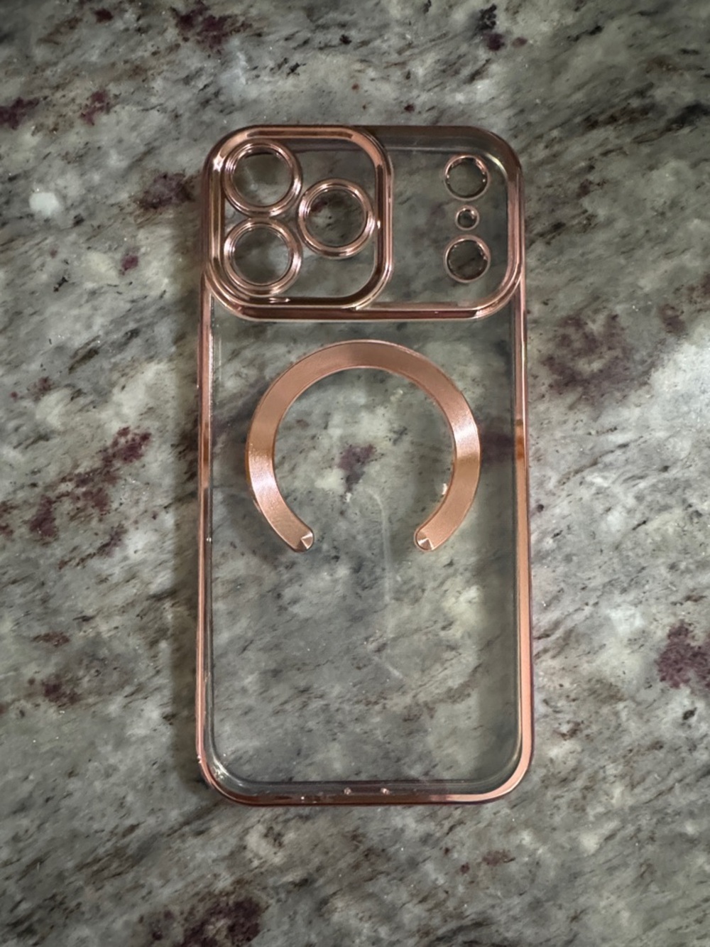 New Clear Rose Gold Magnetic Phone Case